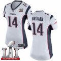 Womens Nike New England Patriots #14 Steve Grogan Elite White Super Bowl LI 51 NFL Jersey