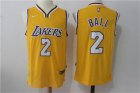 NEW Los Angeles Laker #2 Lonzo Ball yellow nike Jersey