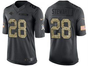 Nike Carolina Panthers #28 Jonathan Stewart Mens Stitched Black NFL Salute to Service Limited Jerseys
