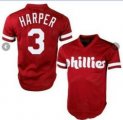 Phillies #3 Bryce Harper Red Mesh Throwback Jersey
