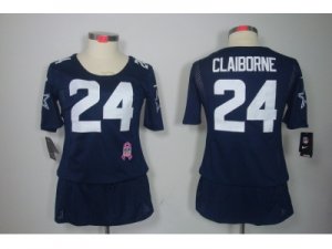 Nike Womens Dallas cowboys #24 Morris Claiborne Elite Blue Jerseys[breast Cancer Awareness]