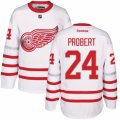 Mens Reebok Detroit Red Wings #24 Bob Probert Authentic White 2017 Centennial Classic NHL Jersey