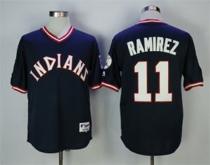 Indians #11 Jose Ramirez Navy Turn Back the Clock Jersey