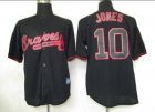 mlb atlanta braves #10 jones black fashion