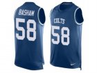Mens Nike Indianapolis Colts #58 Tarell Basham Limited Royal Blue Player Name & Number Tank Top NFL Jersey
