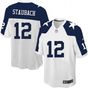 NFL Nike Dallas Cowboys #12 rodger staubach Throwback white jersey