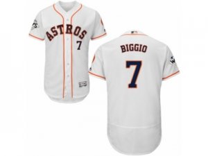 Houston Astros #7 Craig Biggio Authentic White Home 2017 World Series Bound Flex Base MLB Jersey