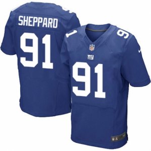 Men\'s Nike New York Giants #91 Kelvin Sheppard Elite Royal Blue Team Color NFL Jersey