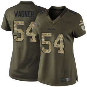 Women Nike Seattle Seahawks #54 Bobby Wagner Green Salute to Service Jerseys