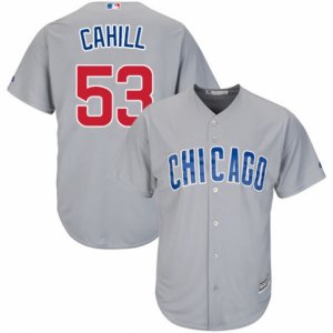 Men\'s Majestic Chicago Cubs #53 Trevor Cahill Authentic Grey Road Cool Base MLB Jersey