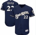 Men Milwaukee Brewers Christian #22 Yelich Navy Collection Flex Base