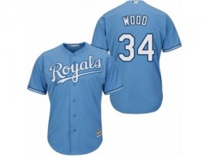 Youth Majestic Kansas City Royals #34 Travis Wood Replica Light Blue Alternate 1 Cool Base MLB Jersey