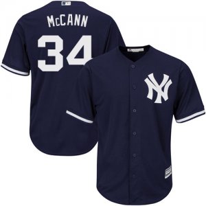 Men\'s Majestic New York Yankees #34 Brian McCann Replica Navy Blue Alternate MLB Jersey