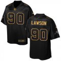 Mens Nike Buffalo Bills #90 Shaq Lawson Elite Black Pro Line Gold Collection NFL Jersey