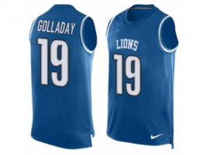 Mens Nike Detroit Lions #19 Kenny Golladay Limited Light Blue Player Name & Number Tank Top NFL Jersey