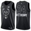 Bucks #34 Giannis Antetokounmpo Jordan Brand Black 2018 All-Star Game Swingman Jersey