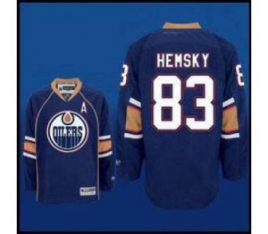 nhl edmonton oilers #83 hemsky dk.blue