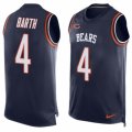 Mens Nike Chicago Bears #4 Connor Barth Limited Navy Blue Player Name & Number Tank Top NFL Jersey