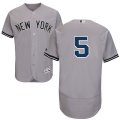 Men's Majestic New York Yankees #5 Joe DiMaggio Grey Flexbase Authentic Collection MLB Jersey