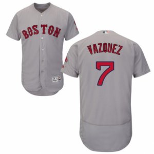 Men\'s Majestic Boston Red Sox #7 Christian Vazquez Grey Flexbase Authentic Collection MLB Jersey