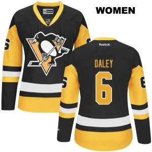 Womens Pittsburgh Penguins #6 Trevor Daley Reebok Black Premier Jersey