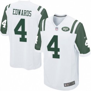 Mens Nike New York Jets #4 Lac Edwards Game White NFL Jersey