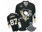 Mens Reebok Pittsburgh Penguins #87 Sidney Crosby Premier Black Home 2017 Stanley Cup Champions NHL Jersey