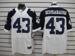 Nike NFL Dallas Cowboys #43 Sensabaugh White Jerseys Thankgivings(Elite)