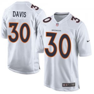 Nike Denver Broncos #30 Terrell Davis White Men Stitched NFL Game Event Jersey