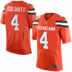 Mens Nike Cleveland Browns #4 Britton Colquitt Limited Orange Alternate NFL Jersey