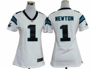 Nike Women NFL Carolina Panthers #1 Cam Newton White Jerseys