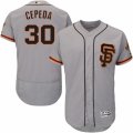 Mens Majestic San Francisco Giants #30 Orlando Cepeda Gray Flexbase Authentic Collection MLB Jersey