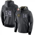 NFL Mens Nike Pittsburgh Steelers #14 Sammie Coates Stitched Black Anthracite Salute to Service Player Performance Hoodie