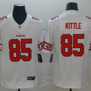 Nike 49ers #85 George Kittle White Team Logos Fashion Vapor Limited Jersey