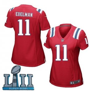 Nike Patriots #11 Julian Edelman Red Wo 2018 Super Bowl LII Game Jersey