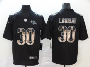 Nike Broncos #30 Phillip Lindsay Black Statue Of Liberty Limited Jersey