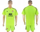 2017-18 Lyon Fluorescent Green Goalkeeper Soccer Jersey