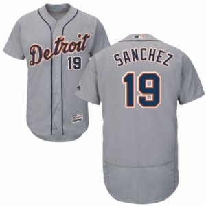 Men\'s Majestic Detroit Tigers #19 Anibal Sanchez Grey Flexbase Authentic Collection MLB Jersey