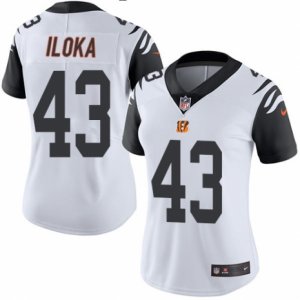 Women\'s Nike Cincinnati Bengals #43 George Iloka Limited White Rush NFL Jersey