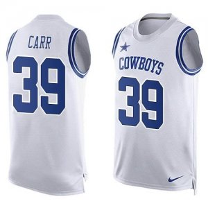 Nike Dallas Cowboys #39 Brandon Carr White Men\'s Stitched NFL Limited Tank Top Jersey