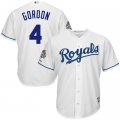 Youth Kansas City Royals #4 Alex Gordon White Cool Base 2015 World Series Champions MLB Jersey