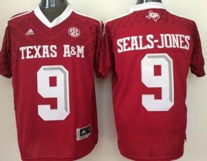 Texas A&M Aggies #9 Ricky Seals-Jones Red New SEC Patch Stitched NCAA Jersey