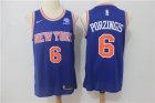 Knicks #6 Kristaps Porzingis Blue Nike Swingman Jersey