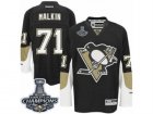 Mens Reebok Pittsburgh Penguins #71 Evgeni Malkin Premier Black Home 2017 Stanley Cup Champions NHL Jersey
