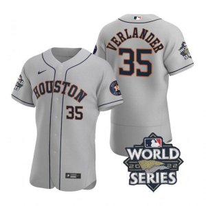 Astros# 35 Justin Verlander Gray Nike 2022 World Series Flexbase Jersey