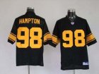 nfl pittsburgh steelers #98 hampton black(yellow number)