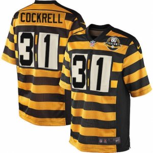 Mens Nike Pittsburgh Steelers #31 Ross Cockrell Elite Yellow Black Alternate 80TH Anniversary Throwback NFL Jersey