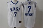 2016 NBA All Star NBA New York Knicks #7 Carmelo Anthony White jerseys