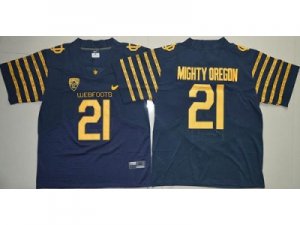 Oregon Ducks #21 Mighty Oregon Navy Blue Webfoots 100th Rose Bowl Game Elite Stitched NCAA Jersey