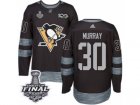 Mens Adidas Pittsburgh Penguins #30 Matt Murray Authentic Black 1917-2017 100th Anniversary 2017 Stanley Cup Final NHL Jersey